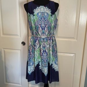 ELIZA J Sleeveless Dress w/ Pockets and belt